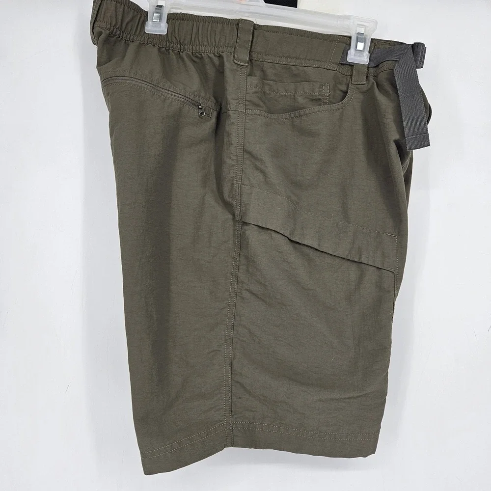 North Face Shorts Mens Large‎ Belted Hiking Outdoor Dark Green Travel Cargo